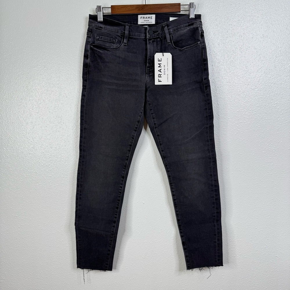 Frame Denim NWT Le Garçon Fade to Grey Skinny Jeans Size 25
